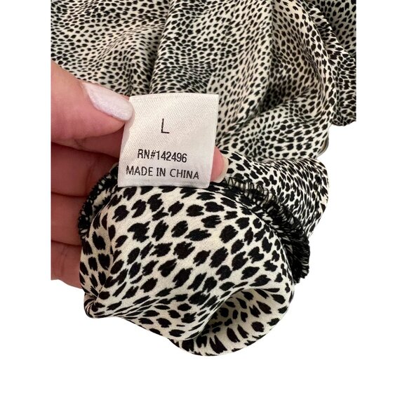 re:named Black and White Leopard Print Midi Skirt - Size L - Picture 3 of 7